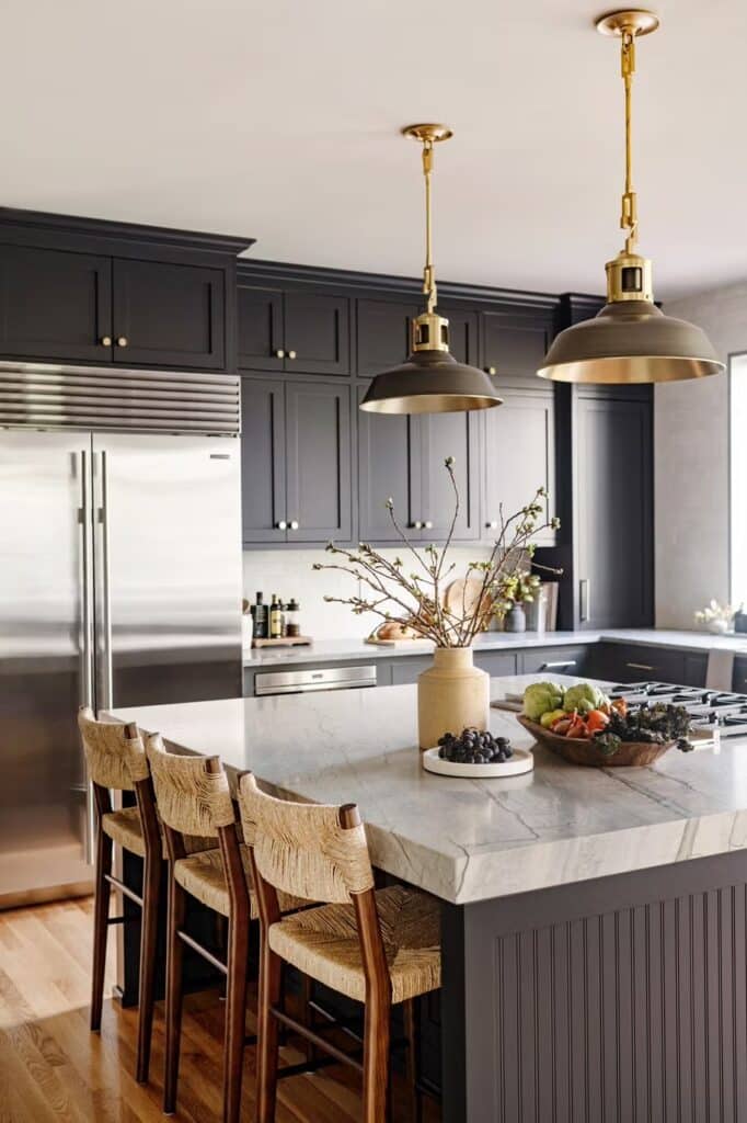 modern kitchen design moody colors