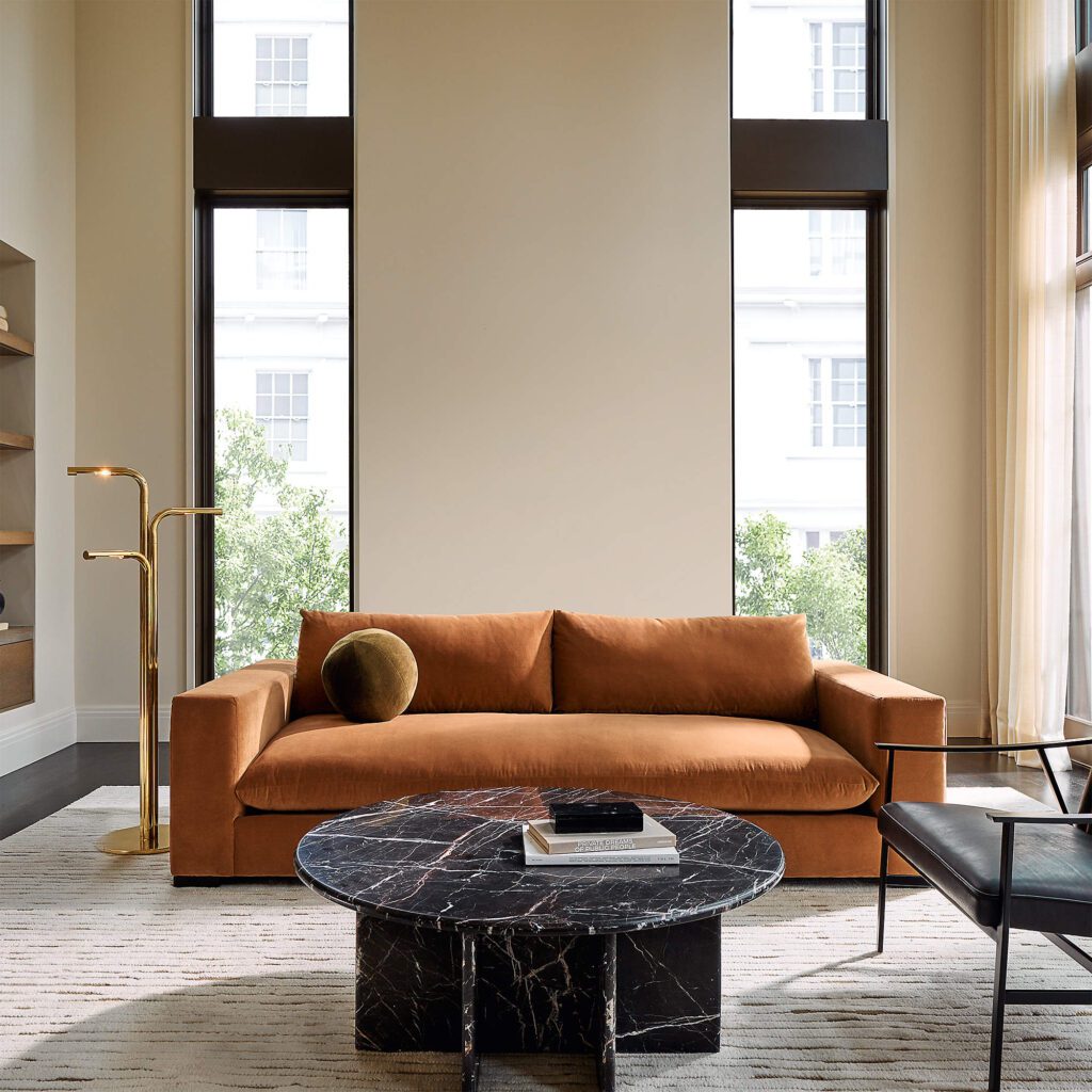 Copper sofa in living room 2025 fall design ideas for modern homes