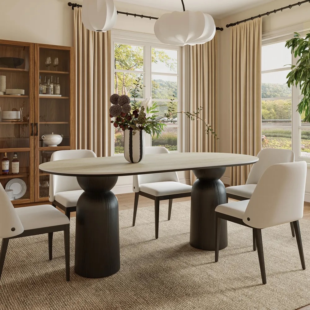 Oval dining table by Hernest is a modern living room idea